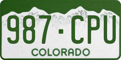 CO license plate 987CPU