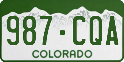 CO license plate 987CQA