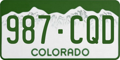 CO license plate 987CQD