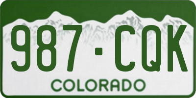 CO license plate 987CQK