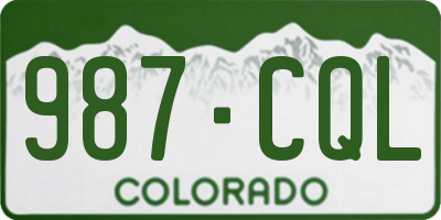 CO license plate 987CQL