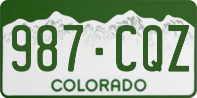 CO license plate 987CQZ
