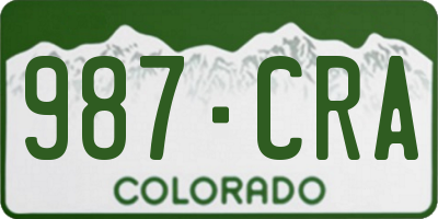 CO license plate 987CRA