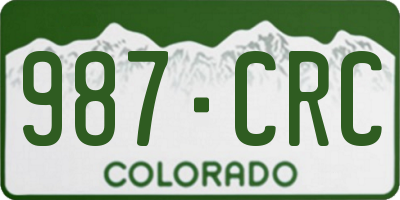 CO license plate 987CRC
