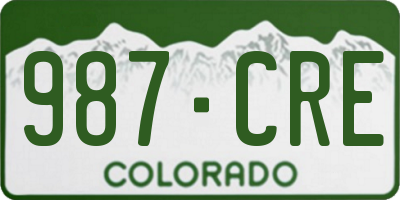 CO license plate 987CRE