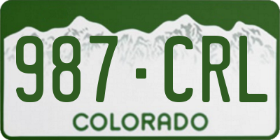 CO license plate 987CRL