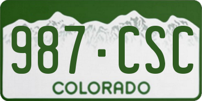 CO license plate 987CSC