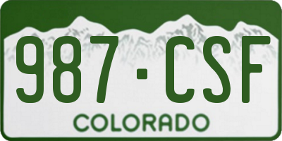 CO license plate 987CSF