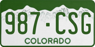 CO license plate 987CSG