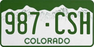 CO license plate 987CSH