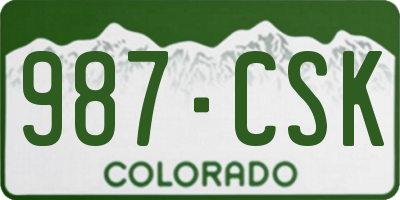 CO license plate 987CSK