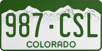 CO license plate 987CSL