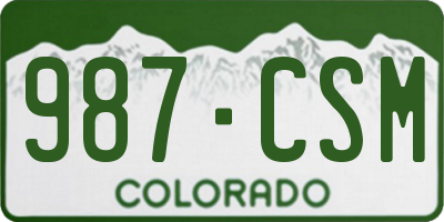 CO license plate 987CSM