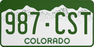CO license plate 987CST