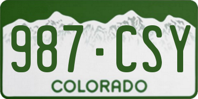 CO license plate 987CSY