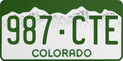 CO license plate 987CTE