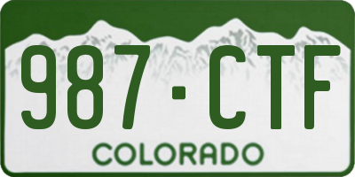 CO license plate 987CTF