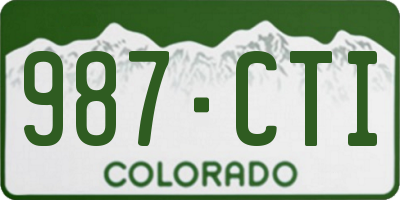 CO license plate 987CTI