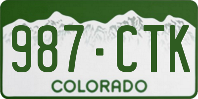 CO license plate 987CTK