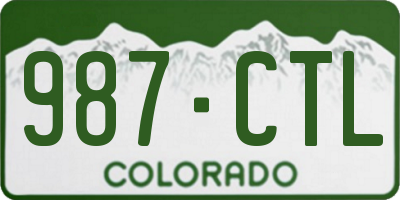 CO license plate 987CTL