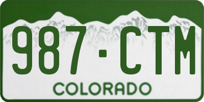 CO license plate 987CTM