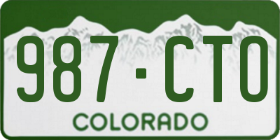 CO license plate 987CTO
