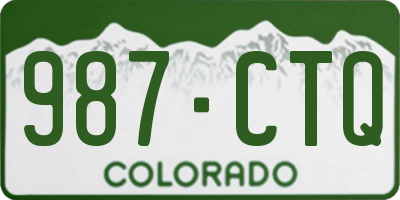 CO license plate 987CTQ