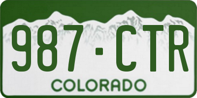 CO license plate 987CTR