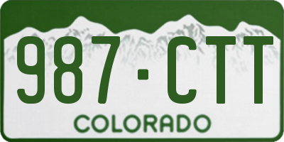 CO license plate 987CTT