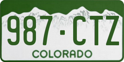 CO license plate 987CTZ
