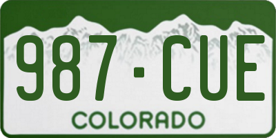 CO license plate 987CUE