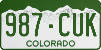 CO license plate 987CUK