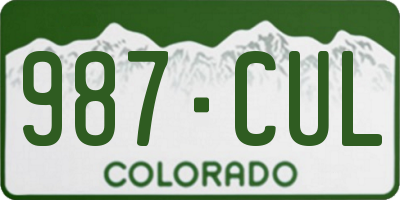 CO license plate 987CUL