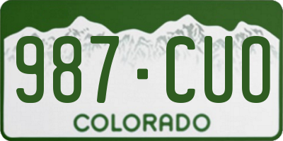 CO license plate 987CUO