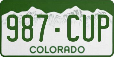CO license plate 987CUP