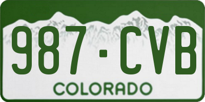 CO license plate 987CVB