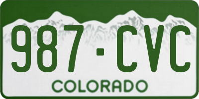 CO license plate 987CVC