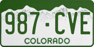 CO license plate 987CVE