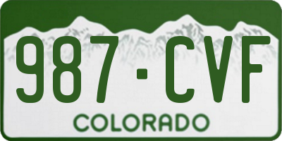 CO license plate 987CVF