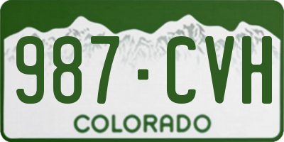 CO license plate 987CVH
