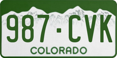 CO license plate 987CVK