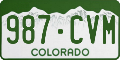 CO license plate 987CVM