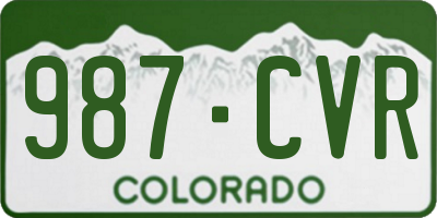 CO license plate 987CVR