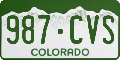 CO license plate 987CVS