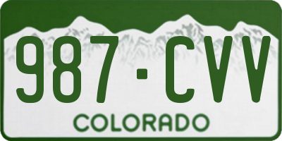 CO license plate 987CVV