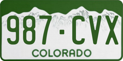 CO license plate 987CVX