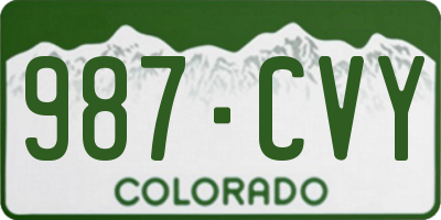 CO license plate 987CVY