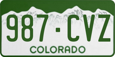 CO license plate 987CVZ