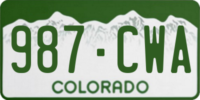 CO license plate 987CWA
