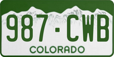 CO license plate 987CWB